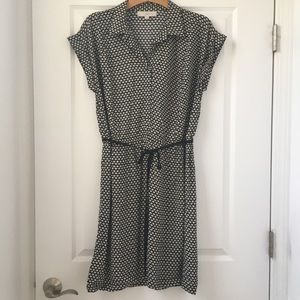 Ann Taylor LOFT Floral Daisy Button Down Tie Dress